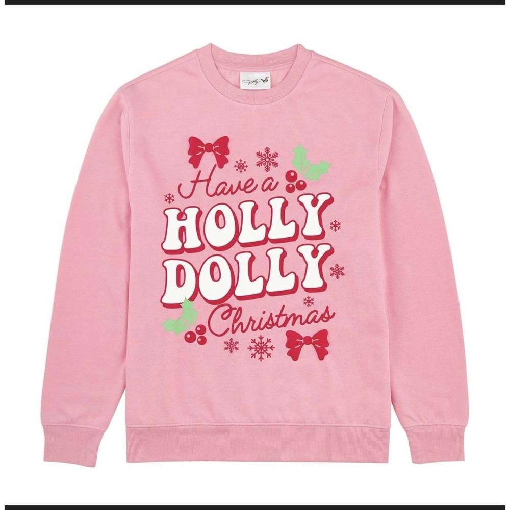 Dolly Parton Have A Holly Dolly Christmas Sweatshirt Size Medium Bow Athleisure